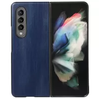 Textured PU Leather Coated TPU + PC Hybrid Case for Samsung Galaxy Z Fold3 5G 180-Degree Folding Mobile Phone Cover Accessory - Blue