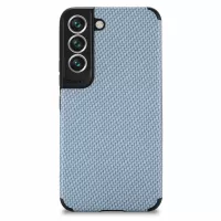 For Samsung Galaxy S21 5G PU Leather Coated TPU + PVC Phone Protection Cover Fiber Texture Anti-scratch Case - Sky Blue