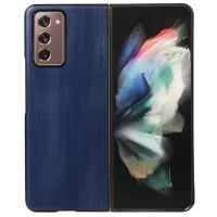 Textured PU Leather Coated TPU + PC Hybrid Case for Samsung Galaxy Z Fold2 5G Close-Fitting Mobile Phone Cover Accessory - Blue