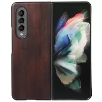 Textured PU Leather Coated TPU + PC Hybrid Case for Samsung Galaxy Z Fold3 5G 180-Degree Folding Mobile Phone Cover Accessory - Coffee