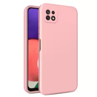 For Samsung Galaxy A22 5G (EU Version) 2.0mm Straight Edge Phone Cover Hard PC + Soft TPU Hybrid Case - Pink