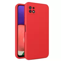 For Samsung Galaxy A22 5G (EU Version) 2.0mm Straight Edge Phone Cover Hard PC + Soft TPU Hybrid Case - Red