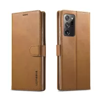 LC.IMEEKE Leather Wallet Stand Cover Phone Case for Samsung Galaxy Note20 Ultra/20 Ultra 5G - Brown