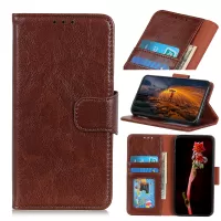 Nappa Texture Split Leather Shell Wallet Case for Samsung Galaxy Note20 Ultra/20 Ultra 5G - Brown