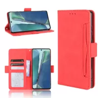 Multiple Card Slots Wallet Leather Phone Cover for Samsung Galaxy Note20/Note20 5G - Red