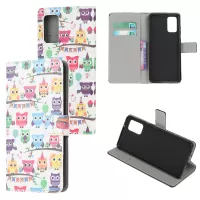 Pattern Printing Leather Wallet Stand Case for Samsung Galaxy Note 20/Note 20 5G - Multiple Owls
