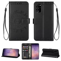 Imprint Totem Pattern Leather Wallet Case for Samsung Galaxy Note20 Ultra/Note20 Ultra 5G - Black