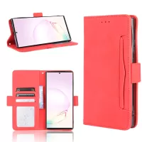Multiple Card Slots Wallet Shell Leather Cell Phone Case for Samsung Galaxy Note20 Ultra/20 Ultra 5G - Red