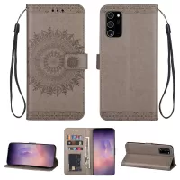 Imprint Totem Pattern Leather Wallet Case for Samsung Galaxy Note20 Ultra/Note20 Ultra 5G - Grey