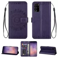 Imprint Totem Pattern Leather Wallet Case for Samsung Galaxy Note20 Ultra/Note20 Ultra 5G - Purple