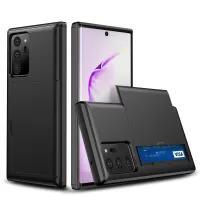 Slide Card Slot PC + TPU Hybrid Cover for Samsung Galaxy Note20 Ultra/Ultra 5G - Black