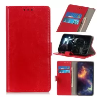 Crazy Horse Skin Wallet Leather Protection Case for Samsung Galaxy Note 20/Note 20 5G - Red