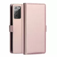 DZGOGO Milo Series Leather Case Wallet Cell Phone Case for Samsung Galaxy Note20 4G/5G - Rose Gold