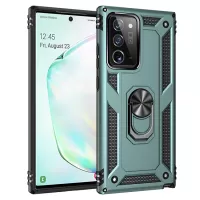 Hybrid PC TPU Kickstand Armor Phone Case Cover for Samsung Galaxy Note20/Note20 5G - Dark Green