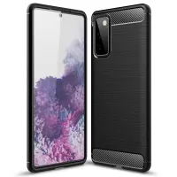 For Samsung Galaxy S20 FE/S20 Fan Edition/S20 FE 5G/S20 Fan Edition 5G/S20 Lite Carbon Fiber Brushed Texture Soft TPU Slim Phone Case - Black
