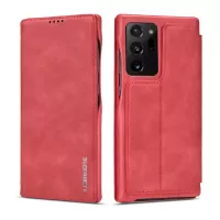 LC.IMEEKE Retro Style Leather Card Holder Case for Samsung Galaxy Note20 Ultra/Note20 Ultra 5G - Red