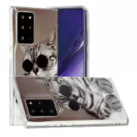 Pattern Printing IMD TPU Back Case for Samsung Galaxy Note20 Ultra/Note20 Ultra 5G - Cat Wearing Glasses