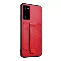 SULADA Cool Series PU Leather Coated TPU Hybrid Case with Kickstand Strap for Samsung Galaxy Note20 4G/5G - Red