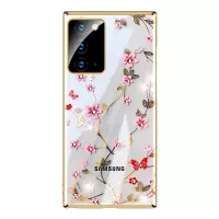 SULADA Electroplating Rhinestone Decoration Patterned Hard PC Case for Samsung Galaxy Note20 4G/5G - Gold