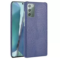 Crocodile Texture PU Leather Coated PC Cover for Samsung Galaxy Note20 4G/5G - Dark Blue