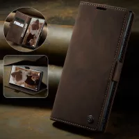 CASEME 013 Series Simplicity Auto-absorbed Leather Wallet Case for Samsung Galaxy Note20 Ultra/Note20 Ultra 5G - Coffee