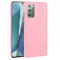 Crocodile Texture PU Leather Coated PC Cover for Samsung Galaxy Note20 4G/5G - Pink