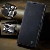 CASEME 013 Series Simplicity Auto-absorbed Leather Wallet Case for Samsung Galaxy Note20 Ultra/Note20 Ultra 5G - Black