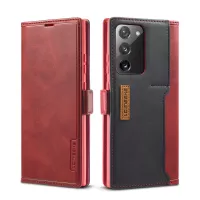 LC.IMEEKE Retro Style LC-001 Series Leather Card Holder Case for Samsung Galaxy Note20 4G/5G - Red