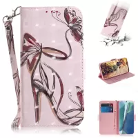 Pattern Printing Light Spot Decor Leather Phone Case for Samsung Galaxy Note20 4G/5G - High Heel Sandal