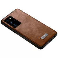 SULADA PU Leather Coated TPU Phone Case for Samsung Galaxy Note20 4G/5G - Brown