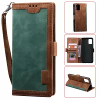 Retro Splicing Style Wallet Stand Flip Leather Case for  Samsung Galaxy Note20/Note20 5G - Green