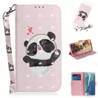 Pattern Printing Light Spot Decor Leather Phone Case for Samsung Galaxy Note20 4G/5G - Cute Panda