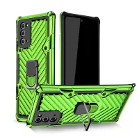 Rotatable Finger Ring Kickstand PC + TPU Hybrid Case for Samsung Galaxy Note20 4G/5G - Light Green