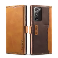 LC.IMEEKE Retro Style LC-001 Series Leather Card Holder Case for Samsung Galaxy Note20 4G/5G - Brown