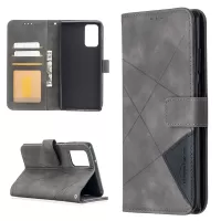 BF05 Geometric Texture Leather Unique Case for Samsung Galaxy Note20 4G/5G - Grey
