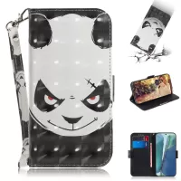 Pattern Printing Light Spot Decor Leather Phone Case for Samsung Galaxy Note20 4G/5G - Angry Panda