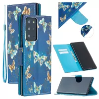Pattern Printing Magnetic Leather Stand Case for Samsung Galaxy Note20 Ultra/Note20 Ultra 5G - Butterfly Pattern
