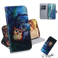 Pattern Printing PU Leather Wallet Case for Samsung Galaxy Note20 4G/5G - Owl
