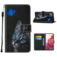 Cross Texture Pattern Printing Flip Leather Wallet Stand Cover for Samsung Galaxy S20 FE/S20 Fan Edition/S20 FE 5G/S20 Fan Edition 5G/S20 Lite - Cat
