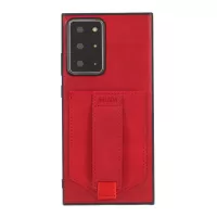 SULADA Cool Series PU+TPU Case with Kickstand Ring Holder Strap for Samsung Galaxy Note20 Ultra/Note20 Ultra 5G - Red