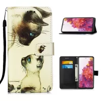 Pattern Printing Leather Wallet Stand Case for Samsung Galaxy S20 FE/S20 Fan Edition/S20 FE 5G/S20 Fan Edition 5G/S20 Lite - Two Cats
