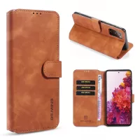 DG.MING Phone Case for Samsung Galaxy S20 FE/S20 Fan Edition/S20 FE 5G/S20 Fan Edition 5G/S20 Lite Retro Style Leather Wallet Stand Cover - Brown