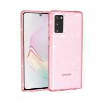 Glittery Powder PC TPU Hybrid Phone Case Covering for Samsung Galaxy Note20 4G/5G - Pink