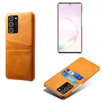 KSQ Hard Cover Double Card Slots PU Leather Coated Plastic Phone Case for Samsung Galaxy Note20/Note20 5G - Orange