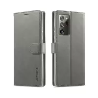 LC.IMEEKE Leather Wallet Stand Cover Cell Phone Case for Samsung Galaxy Note20/Note20 5G - Grey