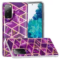 Marble Pattern Electroplating IMD TPU Phone Case for Samsung Galaxy S20 FE/S20 Fan Edition/S20 FE 5G/S20 Fan Edition 5G/S20 Lite - Purple