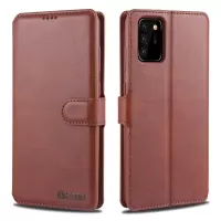 AZNS Wallet Leather Case Mobile Phone Cover for Samsung Galaxy Note20 Ultra/Note20 Ultra 5G - Brown