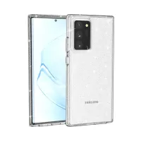Glittery Powder PC TPU Hybrid Phone Case Covering for Samsung Galaxy Note 20 Ultra / Note 20 Ultra 5G - White