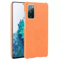 Crocodile Texture PU Leather Coated Plastic Phone Case for Samsung Galaxy S20 FE/S20 Fan Edition/S20 FE 5G/S20 Fan Edition 5G/S20 Lite - Orange