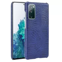 Crocodile Texture PU Leather Coated Plastic Phone Case for Samsung Galaxy S20 FE/S20 Fan Edition/S20 FE 5G/S20 Fan Edition 5G/S20 Lite - Blue